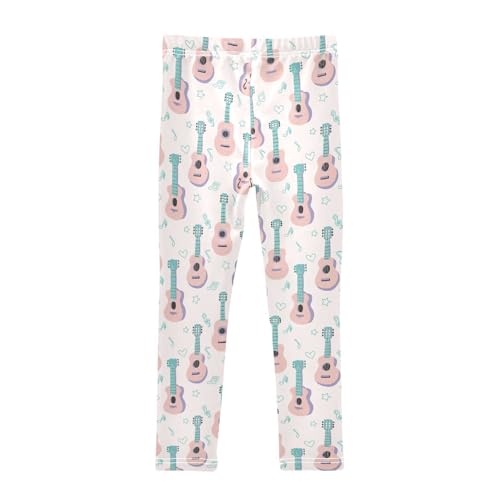 Acoustic Guitar Girls Leggings,Workout Leggings for Girls Toddler Athletic Leggings Size for 3-10T2