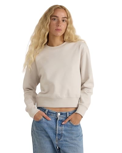 10 Best Organic Cotton Clothing Options You'll Love to Wear 5 Organic Basics womens Weekend Boxy Crewneck Sweatshirt