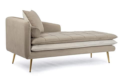 Fashion Commerce FC0160 Chaiselongue, Pelle, Nero, 160x54x50 cm