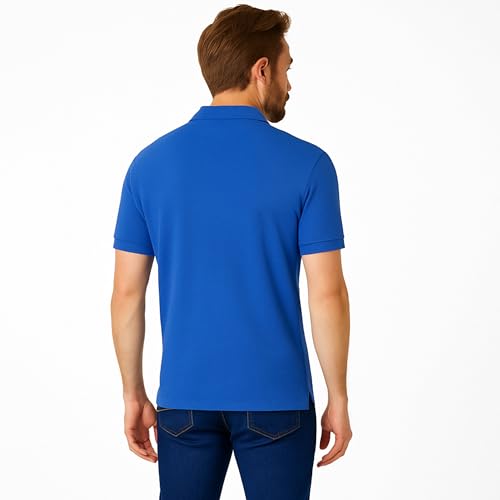 Image of U.S. POLO ASSN. Men Cotton Regular Fit Solid Polo With Small Pony | Two-Button Closure Pique Polo Shirt, Summer Fashion Golf Shirt