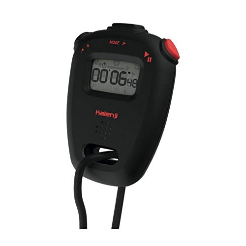 Decathlon ONstart 110 Stopwatch, black, showing the digital display and three control buttons.