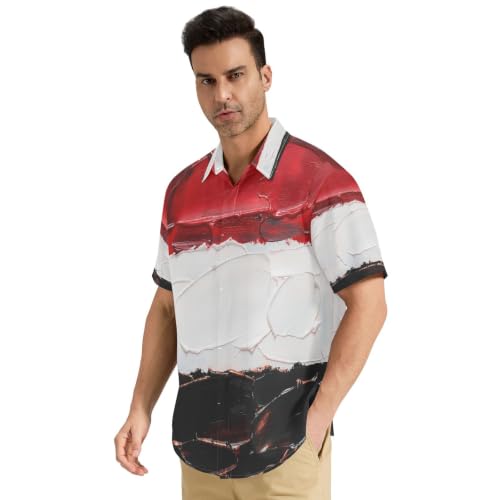 Chemise manches courtes homme au motif drapeau du Yémen respirante et légère