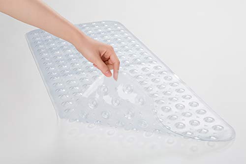 Amazerbath Bath Tub Mat Non Slip, 40 X 16 Inches Non-Slip Shower Mats With Suction Cups And Drain Holes, Bathtub Mats Bathroom Mats Machine Washable, Clear #TOP1