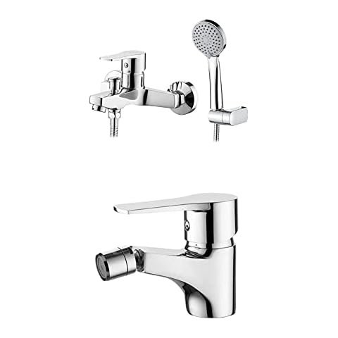 Ibergrif M13057-Star, Conjunto de Grifo para Bañera y M15057 Star, Bidé Baño Clásico Cover