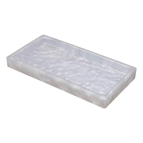 Plateau de Maquillage en marbre, Organiseur de Bijoux en résine Plateau à Bijoux pour mouchoirs, Bougies, Savon, Parfum, cosmétiques, Bijoux Cover