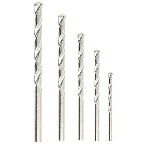 Image of Hillgrove HGDBS5MM4 Most Running 5Pcs Masonry Drill Bit Set for Concrete /Wall /Steel /All Purpose ()