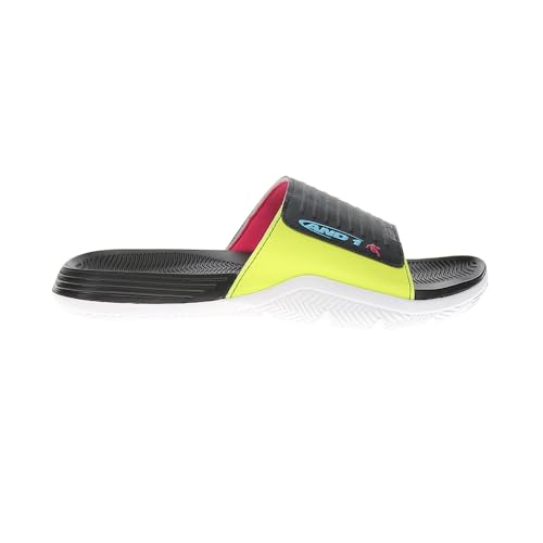 AND1 Mens Nothing But The Best Slide Casual Sandals Casual - Black, Yellow
