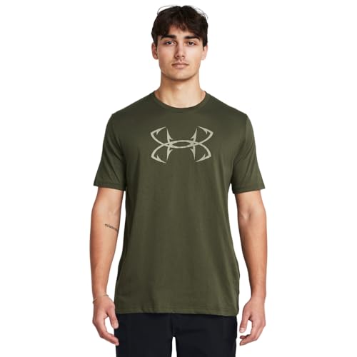 Under Armour Men's Fish Hook Logo Short-Sleeve T-Shirt, (391) Marine OD Green / / Grove Green, Large
