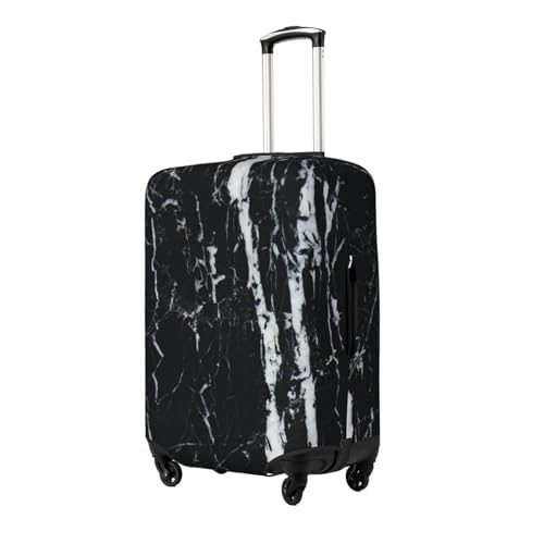 Black And White Marble Print Suitcase Cover Luggage Protector Washable Elastic Fashionable Travel Gear Cover2