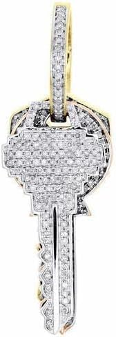 2.00 CT Round Cut VVS1 Diamond Three Key Pendant Charm 14K Multi Tone Gold Plated Sterling Silver