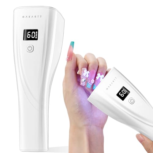 Makartt Flash Cure Nail Lamp, 222 mW/cm² Portable Cordless UV LED Nail Lamp for Rhinestone Glue,...
