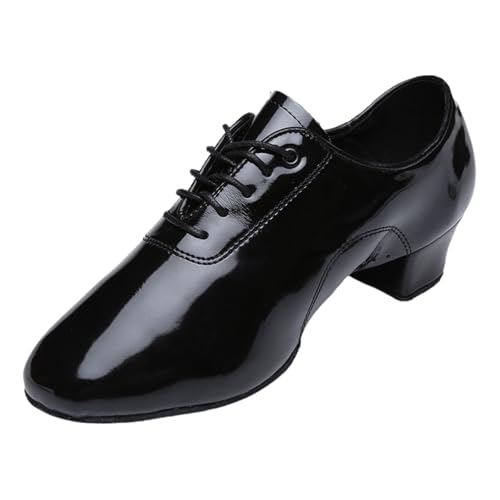 Leichtrit Zapatos Baile Latino Modernos para Hombre,Zapatos Baile SalóN para Hombre,Zapatos Baile Cordones para Hombre,Transpirable,Sin CongestióN,Ideal para Bailar Y Uso Diario