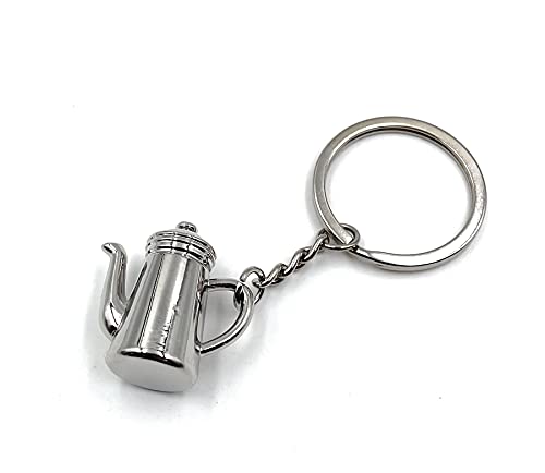 H-Customs Caffettiera anticata con ciondolo a forma di caraffa color argento