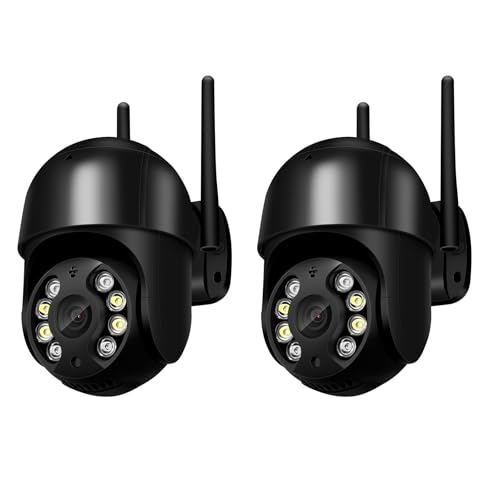 Anksono 1080P Camara Vigilancia WiFi Exterior, Cámara IP Vigilancia Domicilio con Detección de Movimiento, Seguimiento Automático, Visión Nocturna, Audio Bidireccional, Grabación Continua (2 Pack)