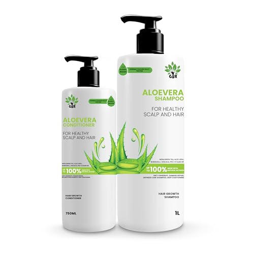 Image of GIR Aloe Vera Shampoo - 1L & Conditioner - 750 ML- for Silky Smooth Hair & Scalp Nourishment - Combo Pack