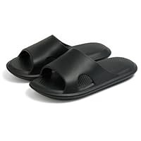 Donpapa Claquettes Femme Chaussons Hommes Confort Douche Sandales Antidérapant Maison Sliders Plage Pantoufles Soft Tongs Sandales Noir W9 EU39-40
