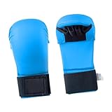 Aymzbd Boxing Gloves Kickboxing Gloves PU Leather Shock Absorbing, Training Gloves Sparring Gloves for Fitness Pad Workout Taekwondo, Blue M