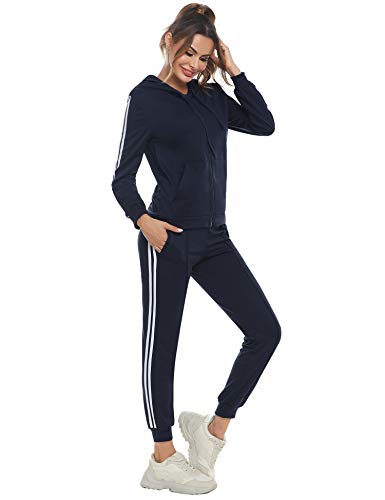 Aibrou Abbigliamento Sportivo Donna Tuta Sportiva Tute Pullover a Maniche Lunghe Pantaloni 2 Pezzi Vestiti Set Felpa Sportiva Pantaloni Donna Tuta Completa Set Autunno