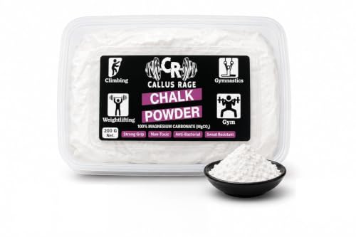 Image of Callus Rage Chalk Powder Box 200g | 100% Magnesium Carbonate | Premium Gym Grip Enhancer for Climbing Weightlifting Crossfit Training