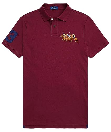 Lociones, Shoes Polo Ralph Lauren Classic Fit Mesh Triple Pony Polo (XL, ClscWine), Rojo -
