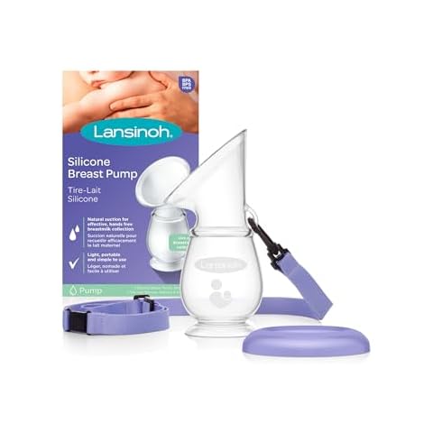 Lansinoh Silicone Manual Breast Pump with Lid Cover