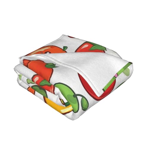 Couverture flanelle imprimé fruits et légumes 152x203 cm lavable et anti-bouloche - 3