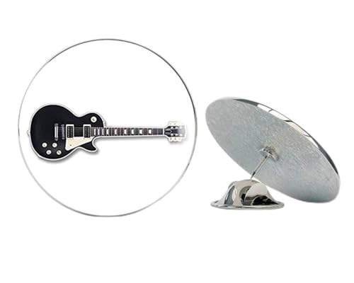 Black Gibson LES Paul Style Guitar Shaped (Guitarist Electric Play Band Rock) 2 Metal 0.75
