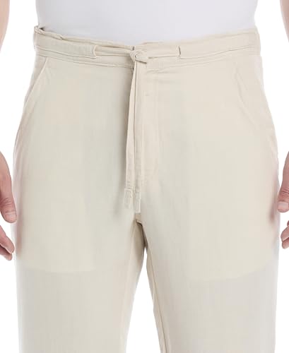 Cubavera Mens Linen-Blend Lightweight Pants with Drawstring (Size Small - 5X Big & Tall)3