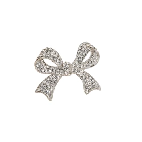 Image of Rhinestone Crystal Bow Brooch Pin for Women Dainty Elegant Bow Lapel Pin Party Engagement Wedding Jewelry Gift