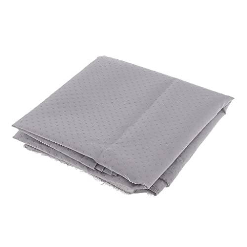 zalati Gummibehandelter Stoff, 150 cm, rutschfeste Punkte für DIY-Teppich, Tischdecken, Dekoration, Grau, 91 cm