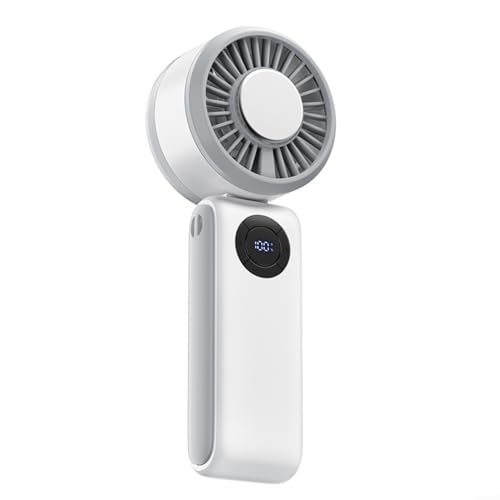 Ventilador de carga de mano, ventiladores portátiles recargables de mano, dispositivo de refrigeración eléctrico plegable portátil para uso en interiores y exteriores en el hogar (blanco)