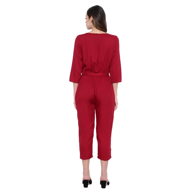 Image of Women's Knee Length Full sleeves jumpsuit (multicolor)