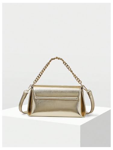 QWINEE Women's Gold Purses Leather Crossbody Bags Metallic Flap Clutch Mini Square Bag for Wedding/Prom/Party4