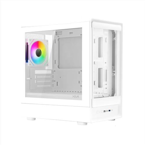 Boîtier de jeu MicroATX Noua Nexus PH100 blanc avec ventilateur PWM ARGB