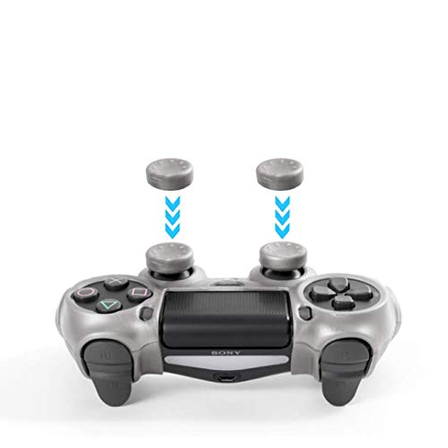 Chinfai Ps4 Controller Dualshock4 Skin Grip Anti-Slip Silicone Cover Protector Case For Sony Ps4/Ps4 Slim/Ps4 Pro Controller With 8 Thumb Grips (Silver) #TOP4