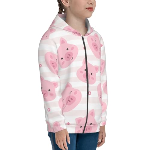 Cartoon Pig Kid Hoodies Boys Zip Up Sweatshirts Girls Pullover with Pocket4