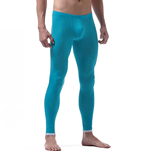 Hedmy Men's Ice Silk Long John Sport Running Tights Thermal Underwear Pajamas Hot Pants Leggings