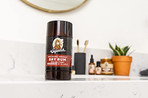 Dr. Squatch Natural Deodorant for Men – Odor-Squatching Men's Deodorant Aluminum Free - Bay Rum 2.65 oz (1 Pack)