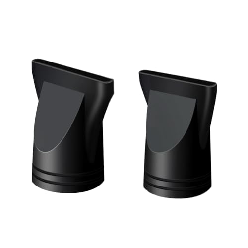 2 unids/set profesional de plástico salón secador de pelo boquilla de repuesto concentrador estrecho reemplazo soplado herramienta de peluquería plana ajuste para diámetro exterior 4.2 ~ 4.6 cm(negro)
