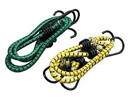 Crispy High Strength Elastic Bungee/Shock Cord Cables, Luggage Tying Rope with Hooks, Set of 2