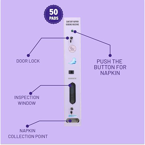 Image of By VP Industries (Push Button Operated | Capacity-50 Pads) Sanitary Napkin Vending Machine Vartical | Operates by Push Button to dispense a napkin without requiring payment.