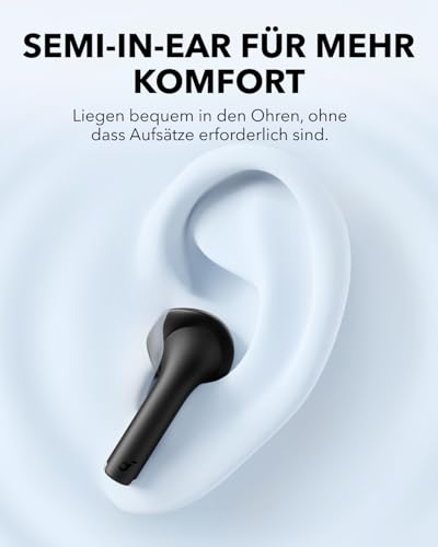 soundcore by Anker K20i, Semi-In-Ear Earbuds, Bluetooth Wireless, Schwarz – Ansicht 5