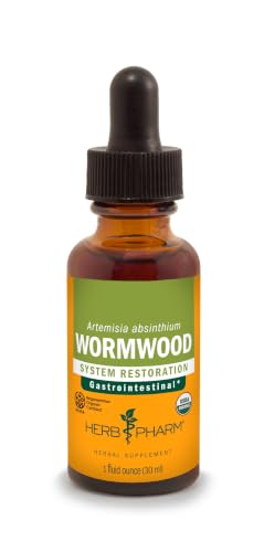 Herb Pharm Wormwood Extract Certified Organic Liquid Herbal Supplement for Digestive Support Wormwood Herb Extract 1 fl oz