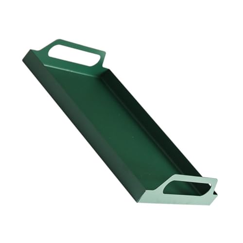 FOMIYES Bandeja de Servicio Rectangular Pequeña de Hierro Inoxidable Color Verde Oscuro para Postres y Frutas, Bandeja para Servir en Fiestas y Comida Rápida, Apta para Uso Doméstico