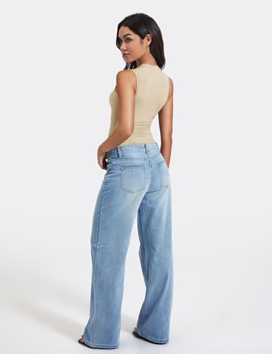 Image of YEOREO Women Basic Mock Neck Workout Crop Top Sleeveless Double Lined Tank Tee Slim Fitted Ruched Going Out Camisole