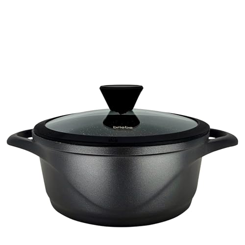 briebe Cookware Set 8 Piece, 4 Cast Aluminium Casseroles Dish Cast Aluminium, ILAG GRANITEC Non-Stick, Set of Pots and Lids Glass, Silicone Gloves, Ceramic Hob, Gas, Oven, MGK-17S - Image 11