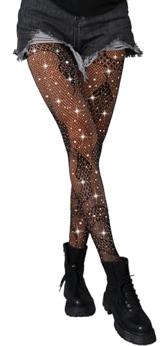 Image of Sparkle Fishnet Stockings for Women, High Waist, Stretchy & Snag-Free for Daily Wear, Parties, Cosplay