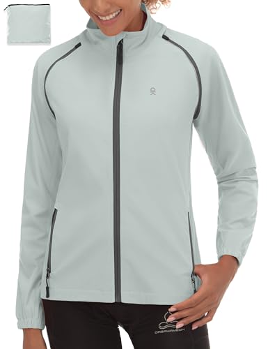 Image of Little Donkey Andy Women's UPF 50+ Cycling Jacket Windbreaker with Removable Sleeves