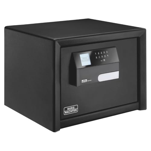 Burg-WÄCHTER Möbeltresor aus Stahl mit elektronischem Zahlenschloss, Feuerfest, Innenbeleuchtung und Fachboden, Wand- und Bodenbefestigung, 15,0 l,...