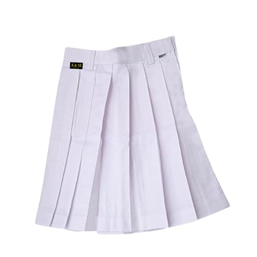 Image of A&M Threads White School Uniform Skirt for Girls